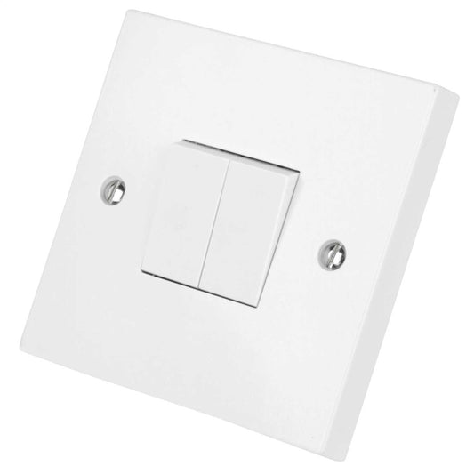 LGA Selectric 10A 2 Gang 2 Way Light Switch White