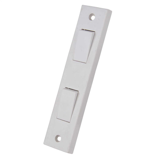 LGA Selectric 10A 2 Gang 2 Way Architrave Switch White