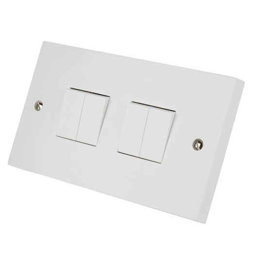 LGA Selectric 10A 4 Gang 2 Way Light Switch White