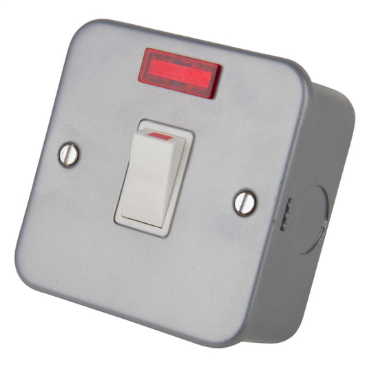 LGA Selectric 20A DP Switch with Neon Metal Clad