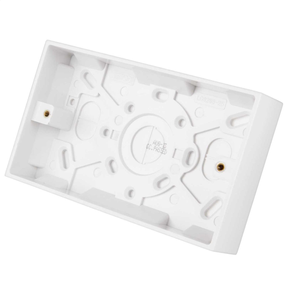 LGA Selectric 2 Gang 25mm Pattress Back Box White