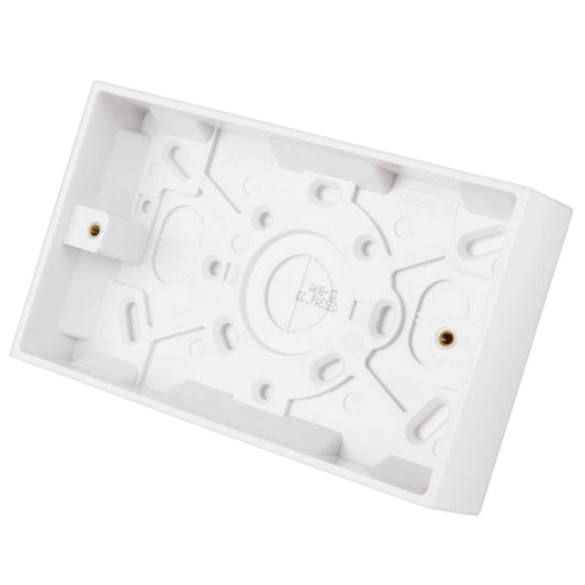 LGA Selectric 2 Gang 25mm Pattress Back Box White