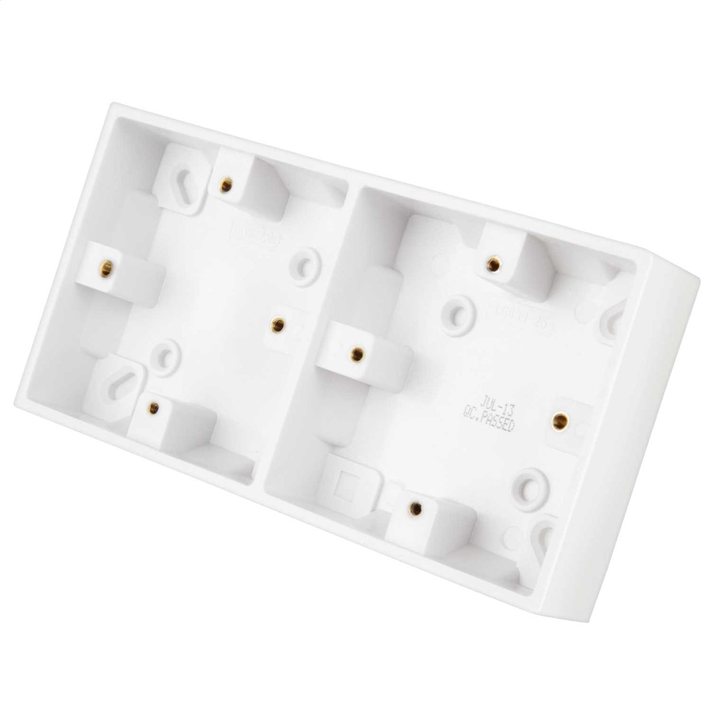 LGA Selectric 25mm Dual Pattress Back Box White