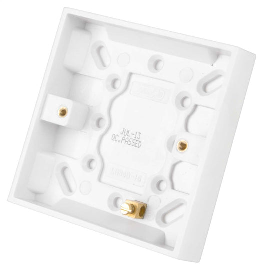 LGA Selectric 1 Gang 16mm Pattress Back Box White