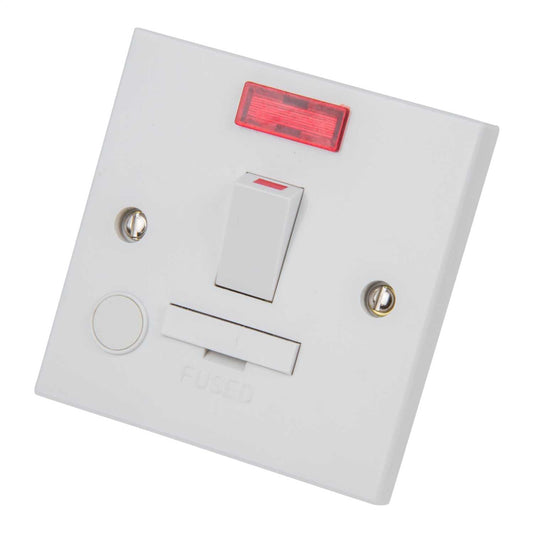 LGA Selectric 13A DP Switched Fused Spur with Neon and Flex Outlet White
