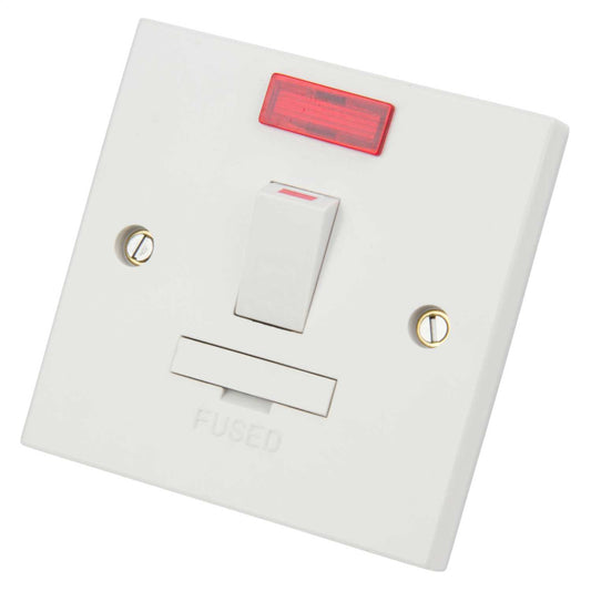 LGA Selectric 13A DP Switched Fused Spur with Neon White