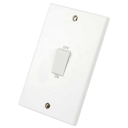 LGA Selectric 45A DP 2 Gang Vertical Switch with White Rocker White