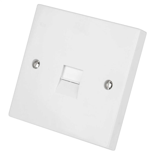 LGA Selectric 1 Gang Master Telephone Socket White