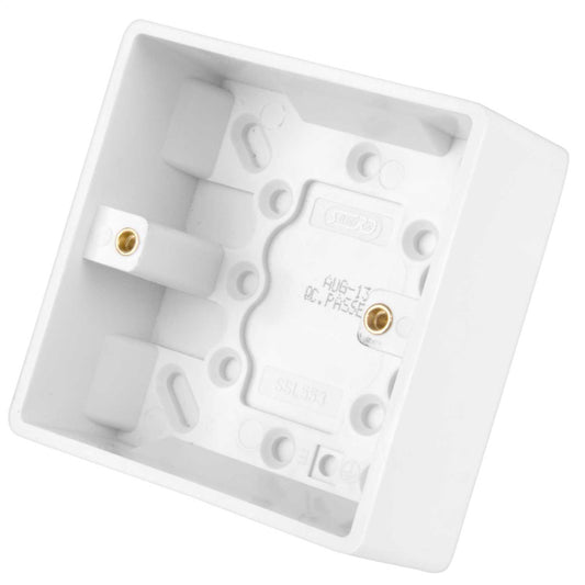 LGA Selectric 1 Gang Pattress Back Box White