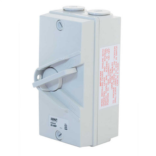 LGA Selectric 20A 4 Pole Rotary Isolator Switch IP56
