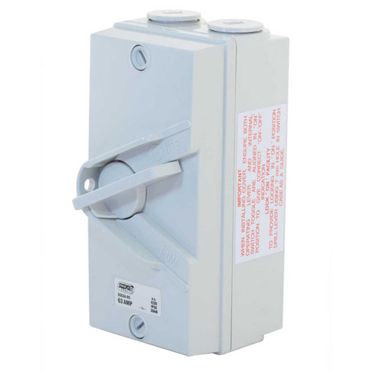 LGA Selectric 63A 4 Pole Rotary Isolator Switch IP56