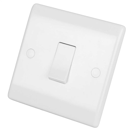 LGA Selectric 10A 1 Gang 1 Way Light Switch White