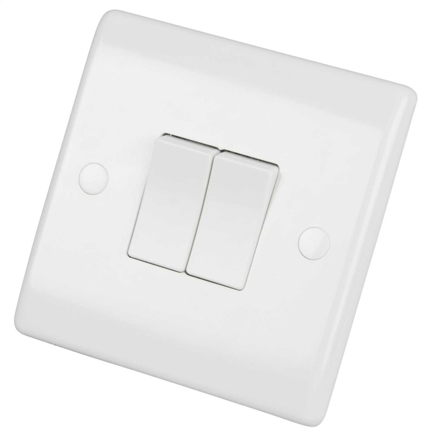 LGA Selectric 10A 2 Gang 2 Way Light Switch White