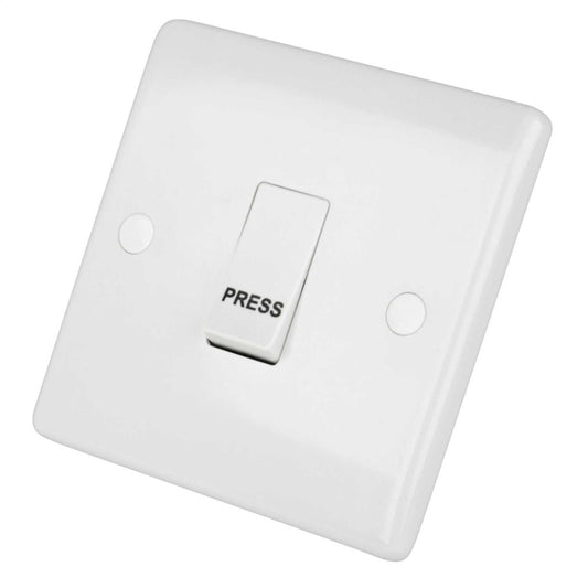 LGA Selectric 10A Push Switch marked Press White