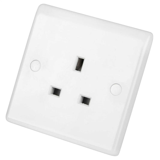 LGA Selectric 13A 1 Gang Unswitched Socket White