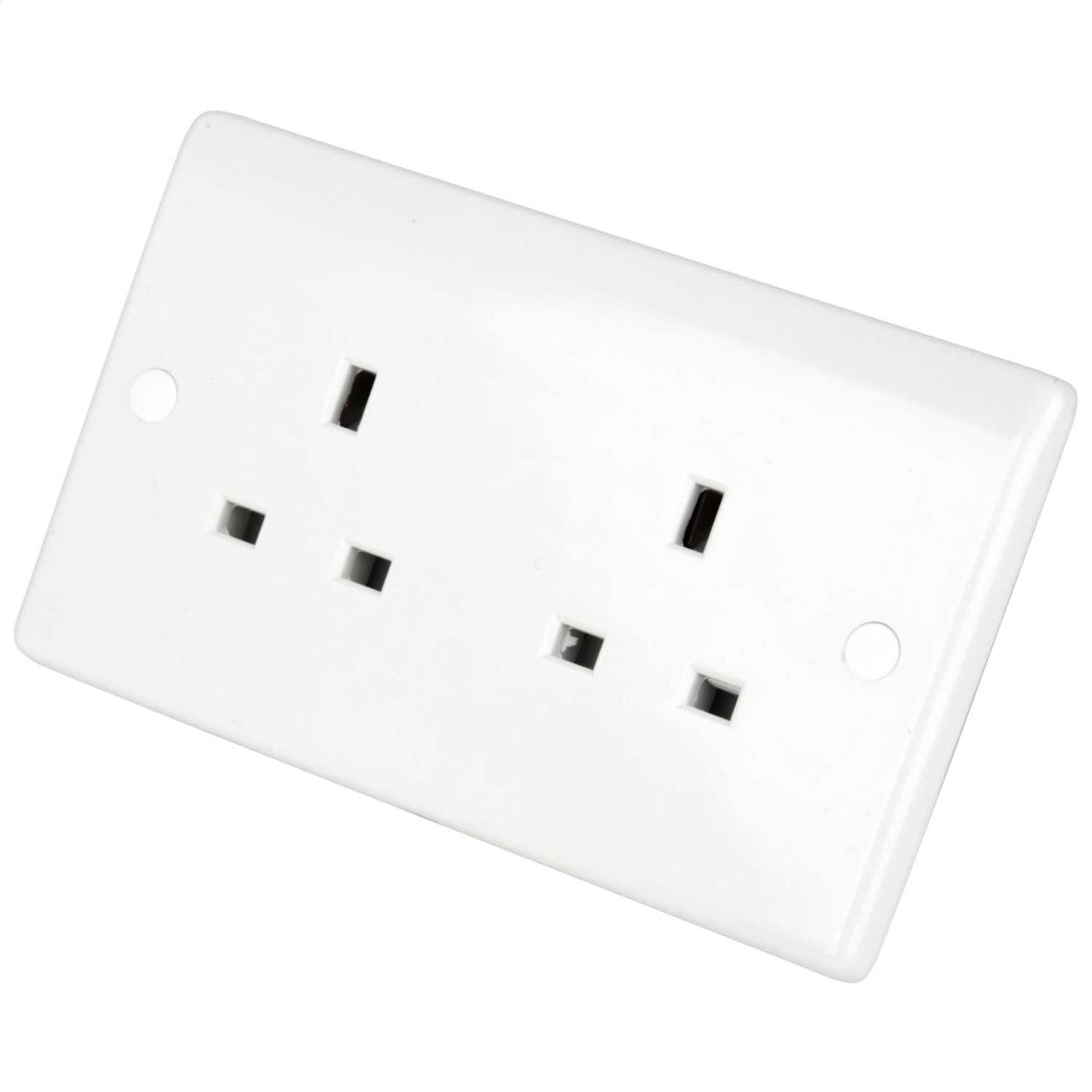 LGA Selectric 13A 2 Gang Unswitched Socket White