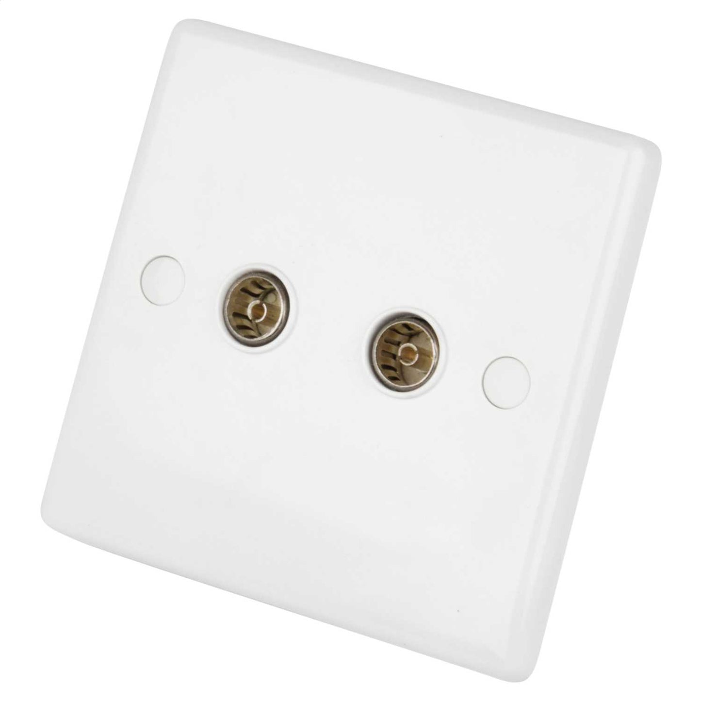 LGA Selectric 1 Gang Twin Coaxial Socket White