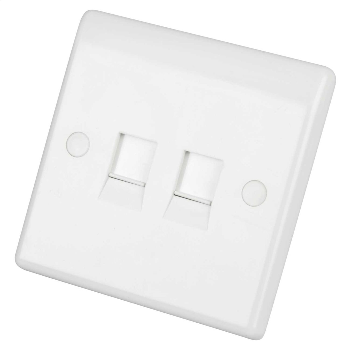 LGA Selectric 1 Gang Twin RJ45 Data Socket White