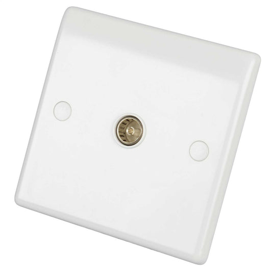 LGA Selectric 1 Gang Coaxial Socket White