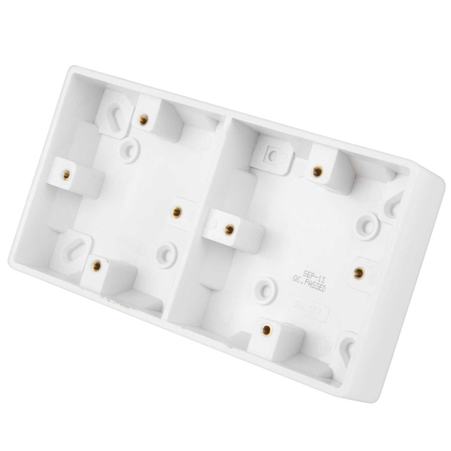 LGA Selectric 25mm Dual Pattress Back Box White