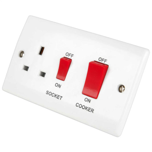 LGA Selectric 45A DP Cooker Control Unit with Red Rockers White