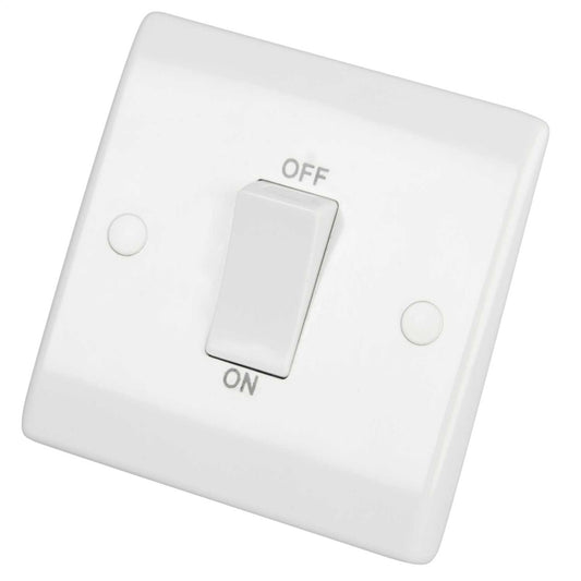 LGA Selectric 45A DP 1 Gang Switch with White Rocker White