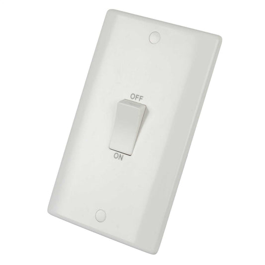 LGA Selectric 45A DP 2 Gang Vertical Switch with White Rocker White