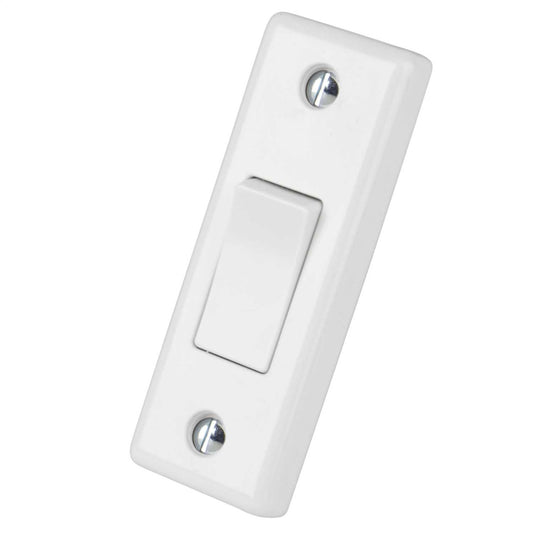 LGA Selectric 10A 1 Gang 2 Way Architrave Switch White