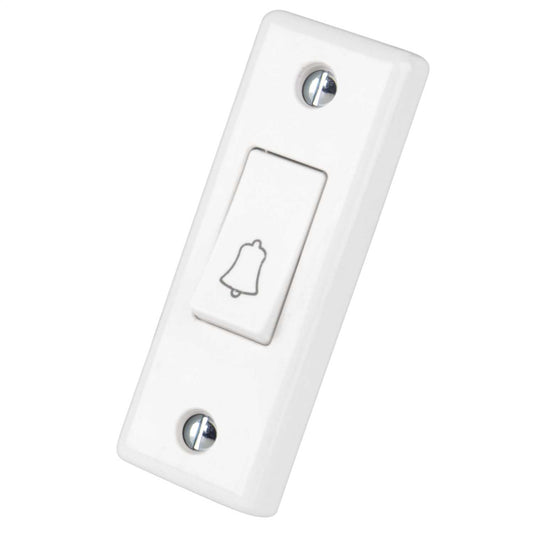 LGA Selectric 10A Push Architrave Switch marked Press White
