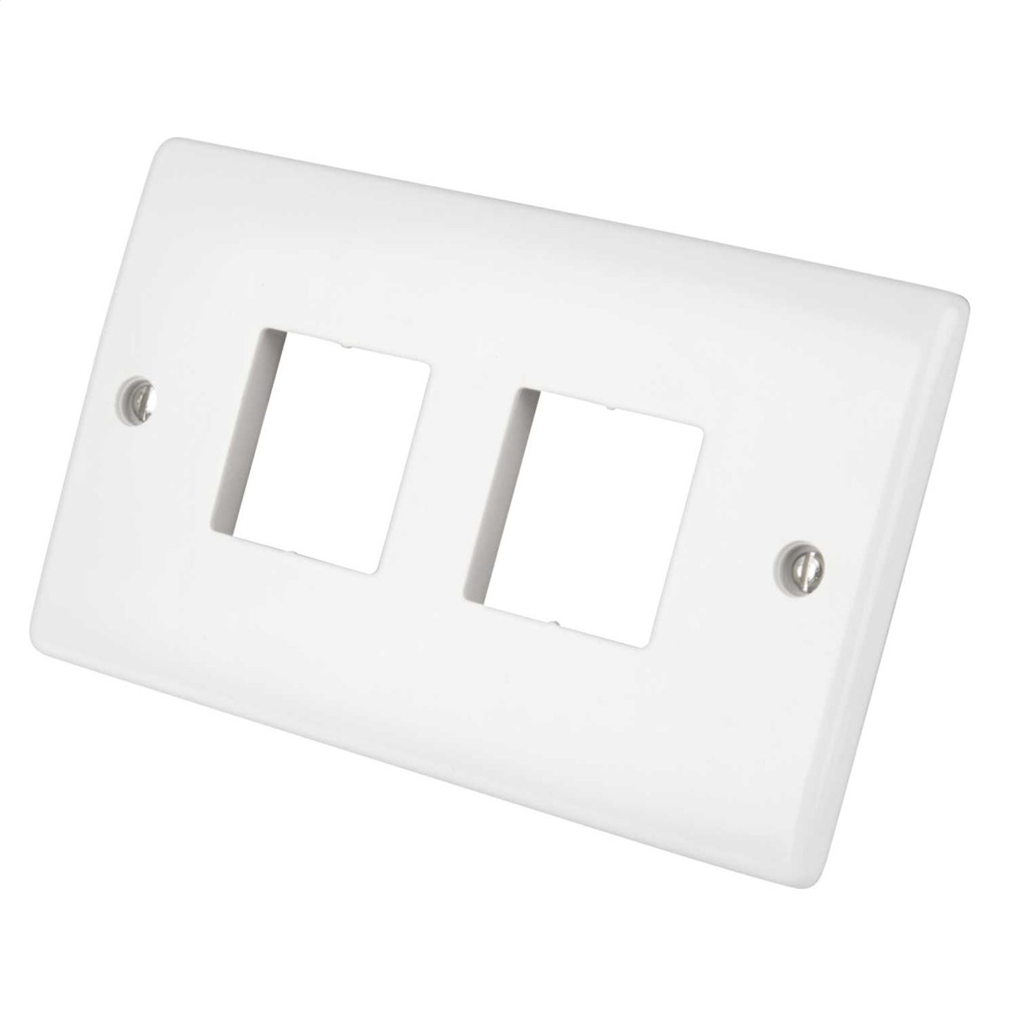 LGA Selectric 2 Gang 4 Module Front Plate White