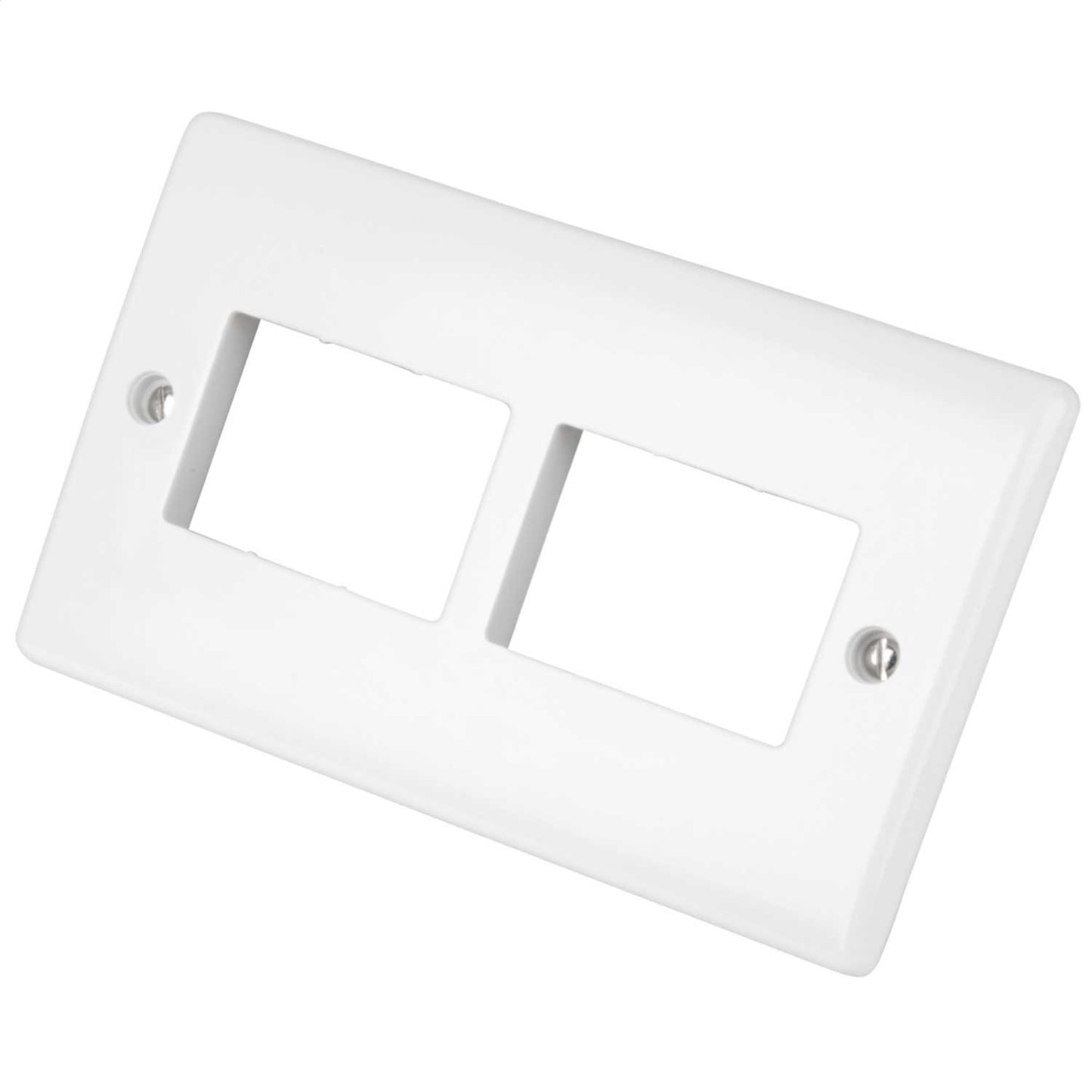 LGA Selectric 2 Gang 6 Module Front Plate White