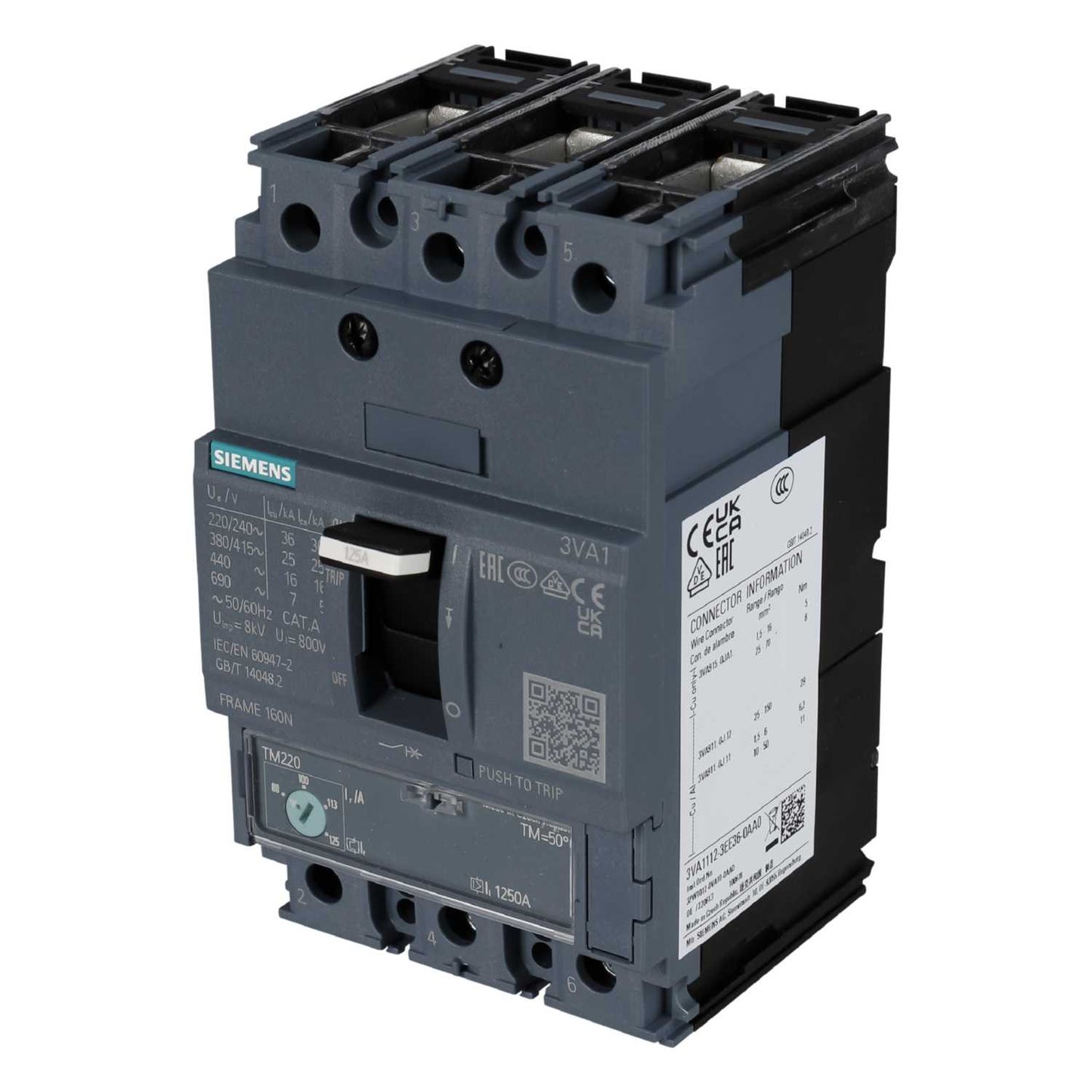 Siemens 125A Triple Pole 25kA Mccb
