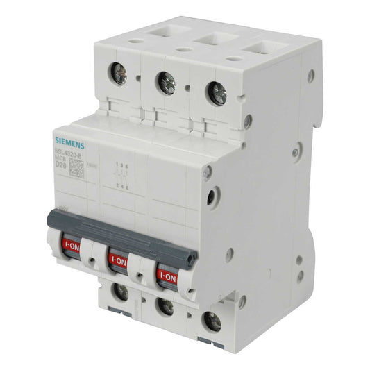 Siemens 20A Triple Pole 10kA D Curve MCB
