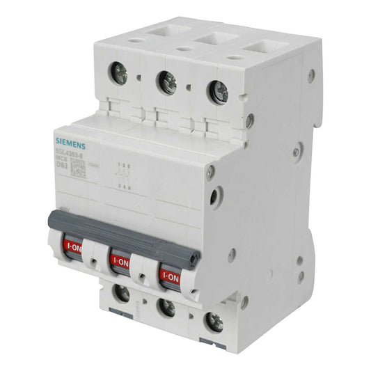 Siemens 63A Triple Pole 10kA D Curve MCB