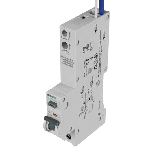 Siemens 20A 1P+N 1 Module B Curve 10kA 30mA Type A Rcbo