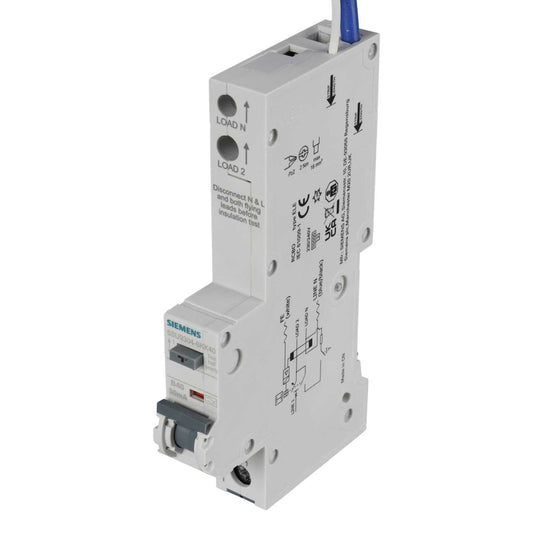 Siemens 40A 1P+N 1 Module B Curve 10kA 30mA Type A Rcbo