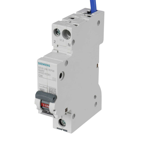 Siemens 6A 1P+N 1 Module C Curve 6kA 30mA Type A Afdd Combined Rcbo