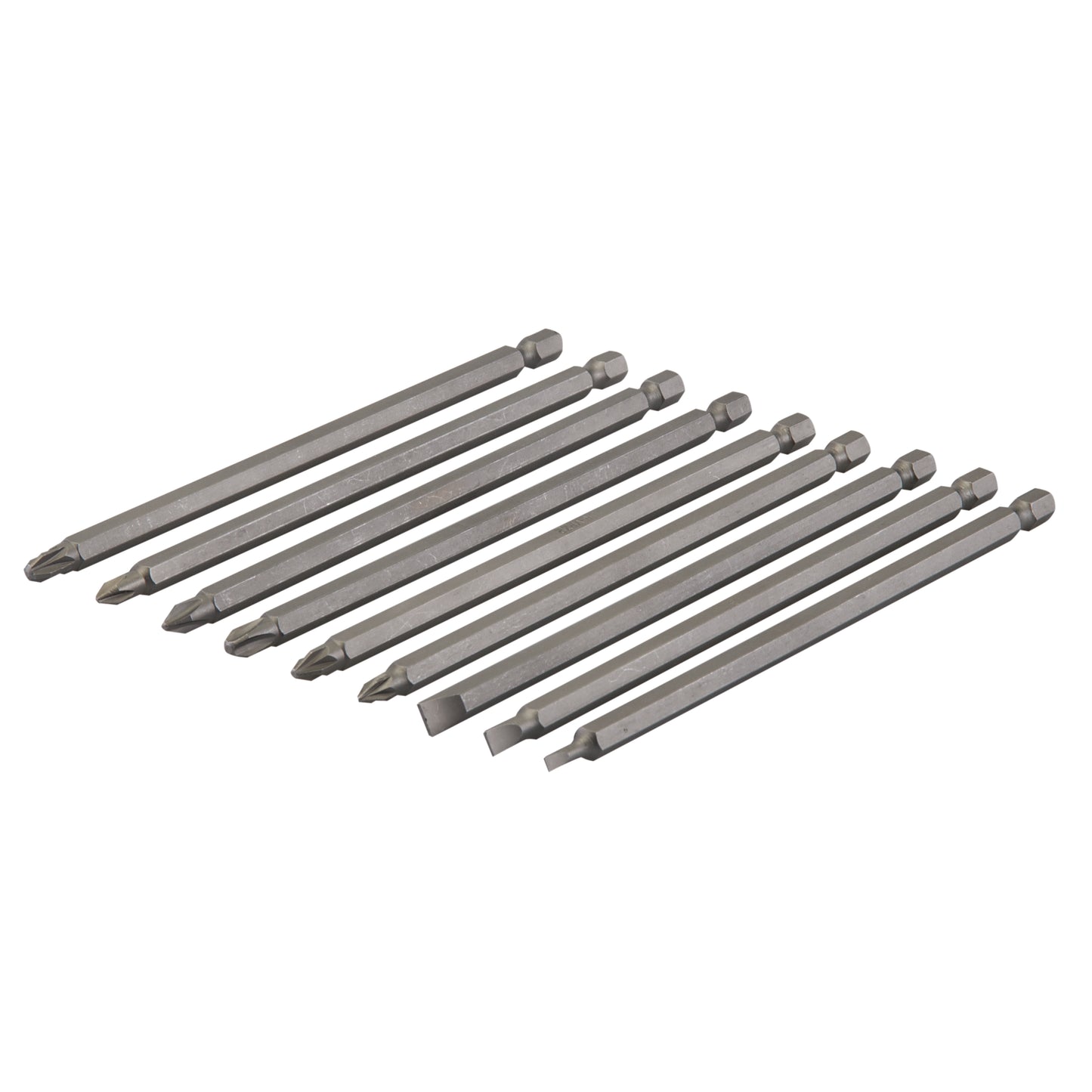 Silverline 150mm Cr-V Extra Long Power Bit 9 Piece