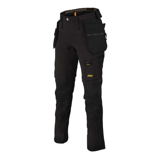 Snickers 35W 32L AllRoundWork 4-Way Stretch Trousers with Holster Pockets Black