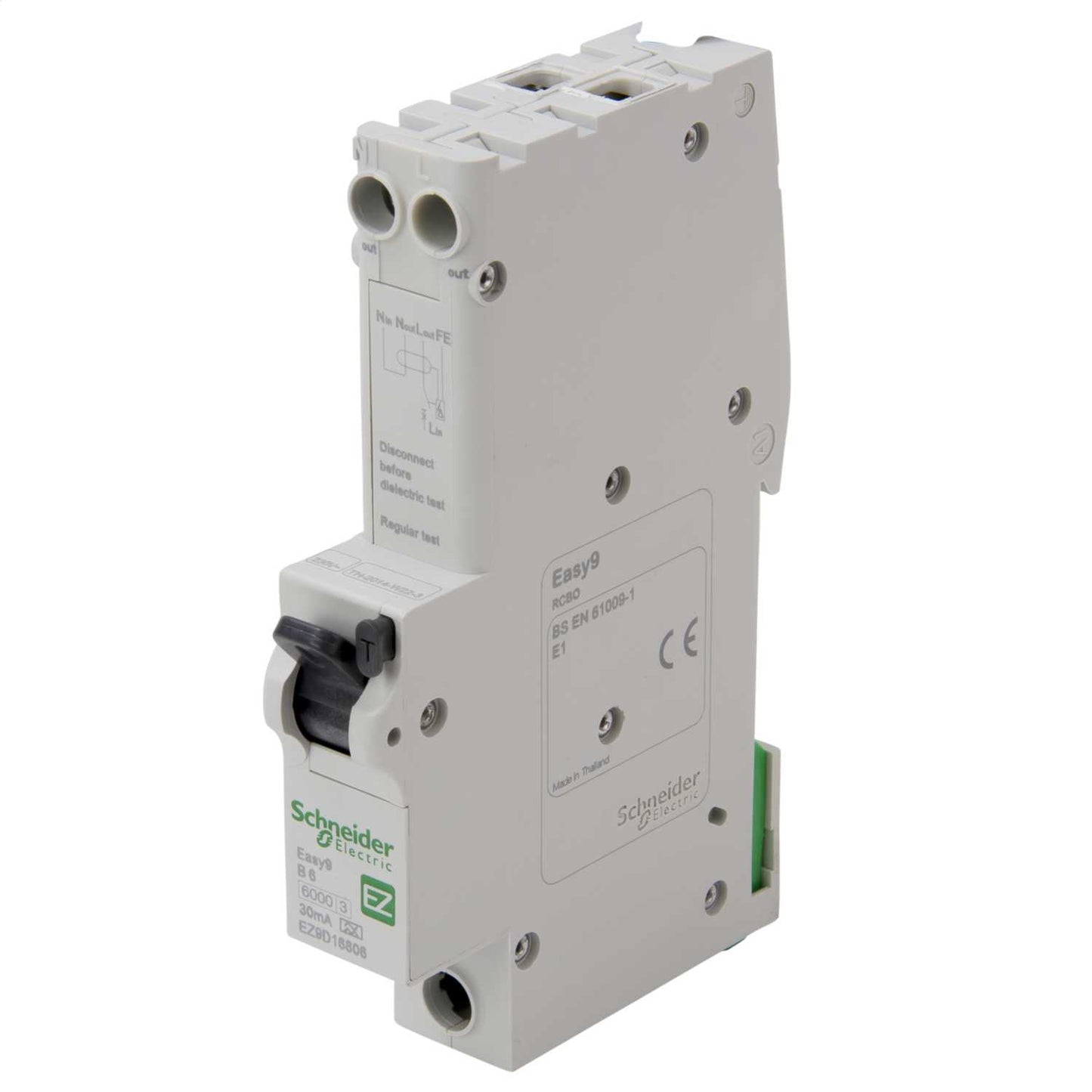 Schneider Easy9 6A 1P+N 1 Module B Curve 6kA 30mA Type A Rcbo