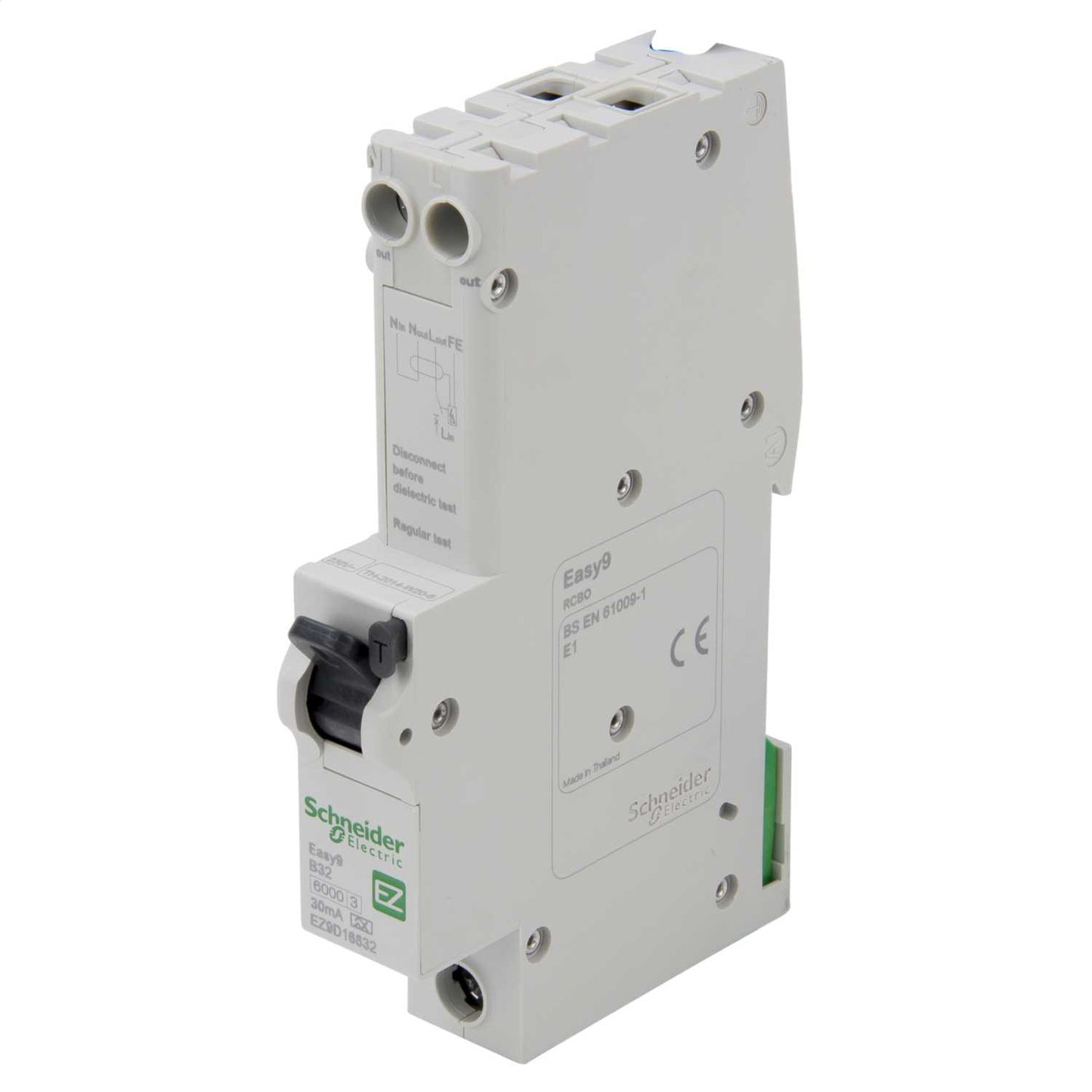 Schneider Easy9 32A 1P+N 1 Module B Curve 6kA 30mA Type A Rcbo