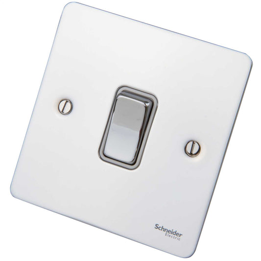 Schneider GET Ultimate 16A 1 Gang Intermediate Switch White Insert Polished Chrome