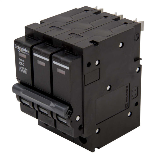 Schneider Square D Qovs 50A Triple Pole 10kA C Curve MCB