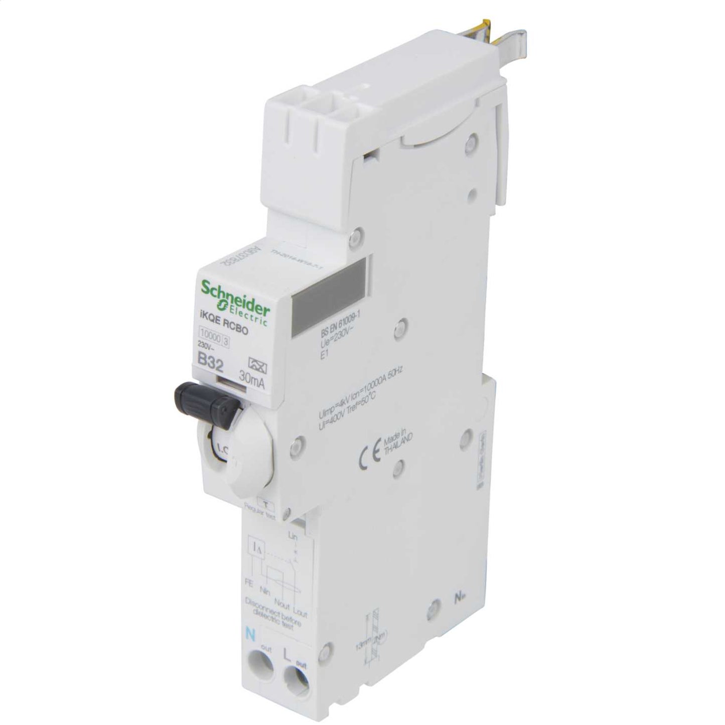 Schneider Square D IKQ 32A 1P+N 1 Module B Curve 10kA 30mA Type A Rcbo
