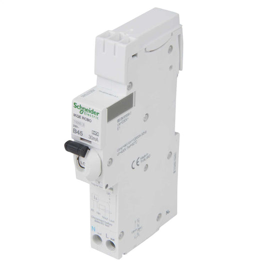 Schneider Square D IKQ 45A 1P+N 1 Module B Curve 10kA 30mA Type A Rcbo