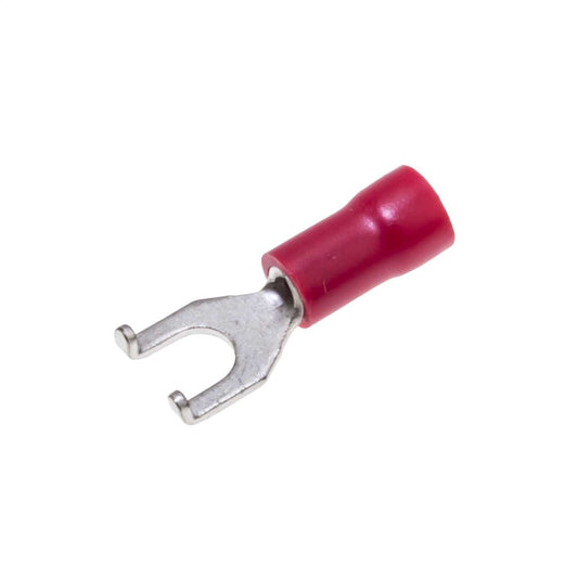 Engex 4mm Red Fork Crimp Lugs for 1.5mm Cables (Pack of 100)