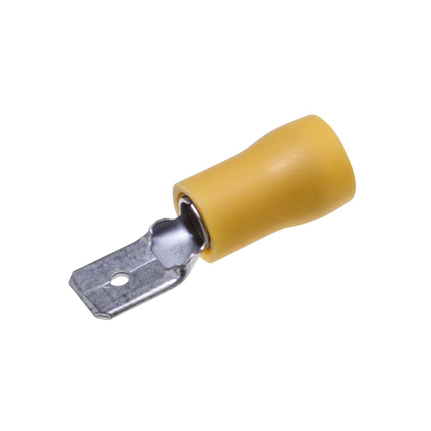 Engex 6.3mm Yellow Male Spade Crimp Lugs for 6mm Cables (Pack of 100)