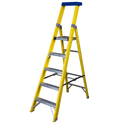 Engex 5 Tread Fibreglass Platform Stepladder