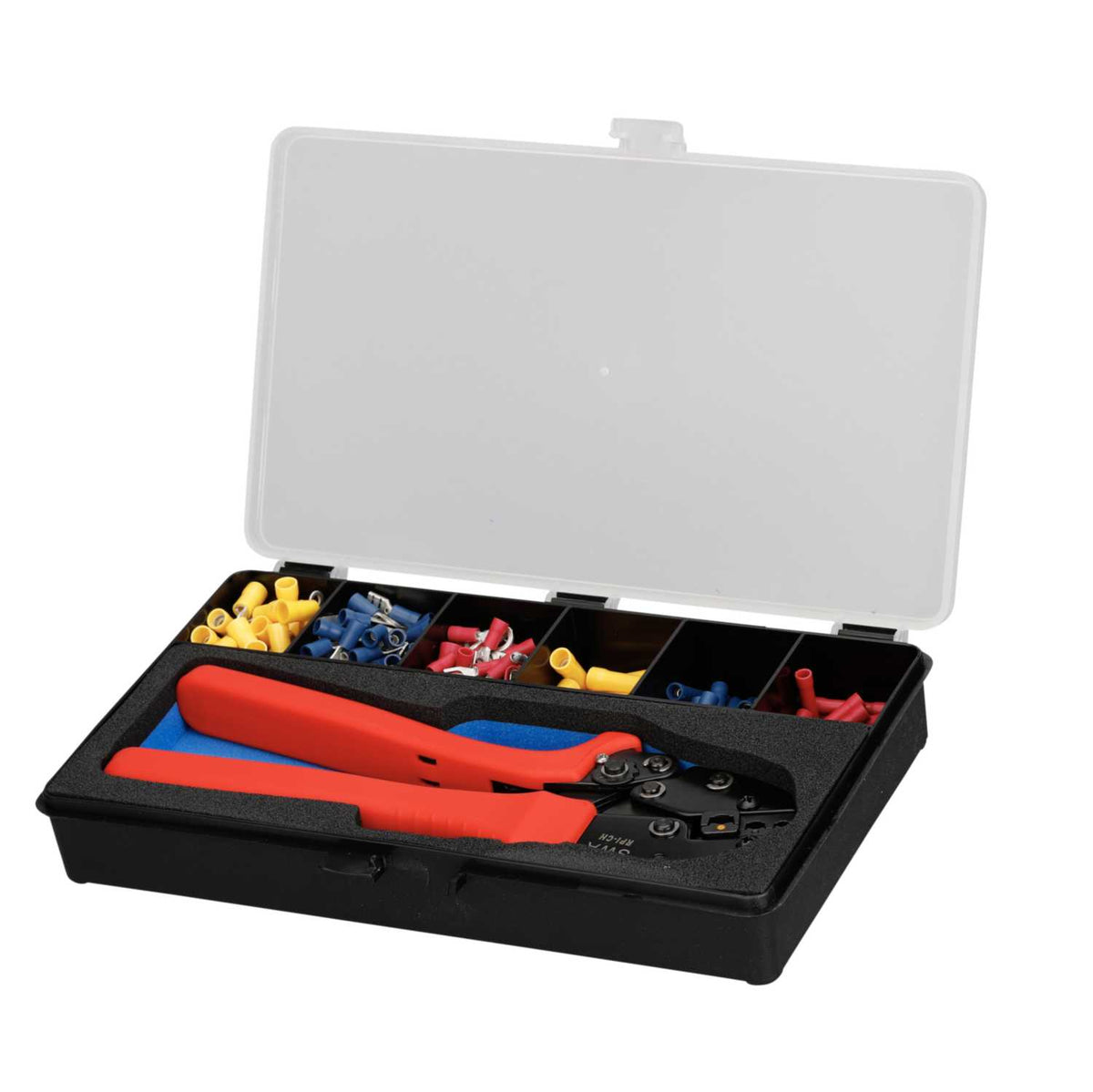 SWA 0.5mm² to 6mm² Hand Ratchet Crimp Tool and Insulated Terminals Kit