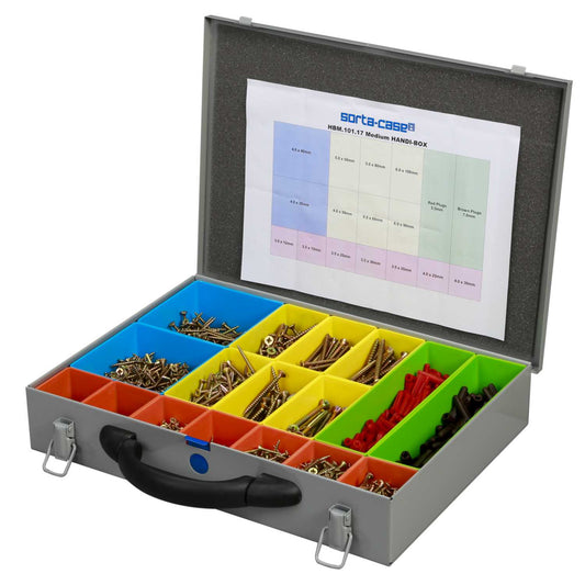 Sorta-Case Medium Handi Box with Universal Screws and Plug Assortment